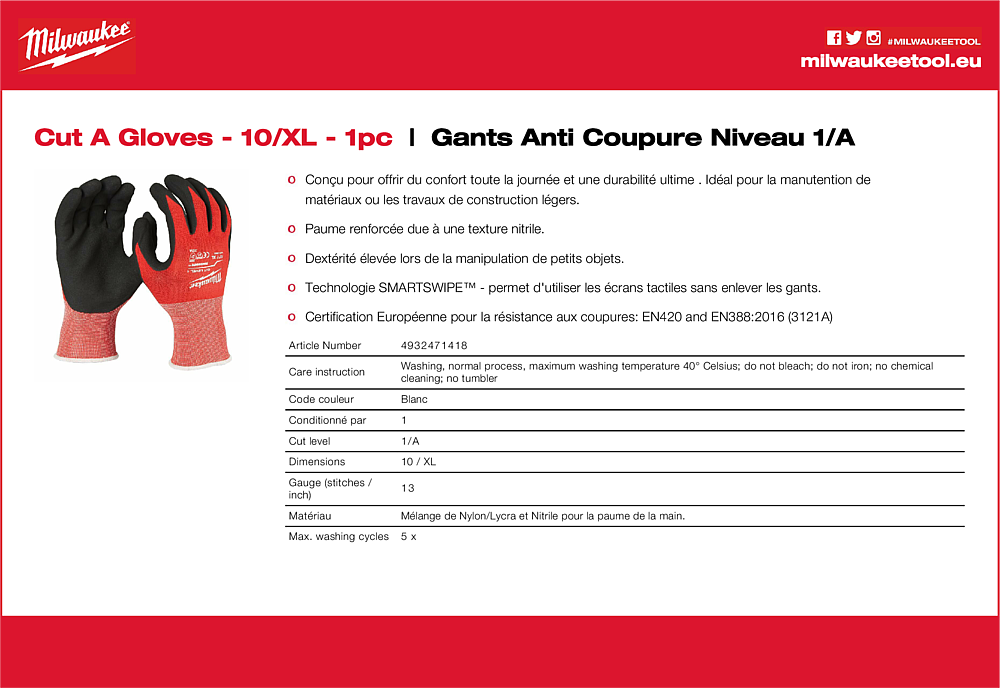 GANTS ANTI-COUPURE